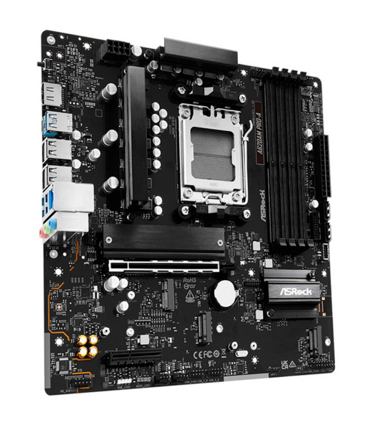 PLACA ASROCK A620AM PRO-A,AMD,AM5,A620A,4DDR5,256GB,HDMI,2SATA6+2M.2,7USB3.2,2.5GBLAN,MATX