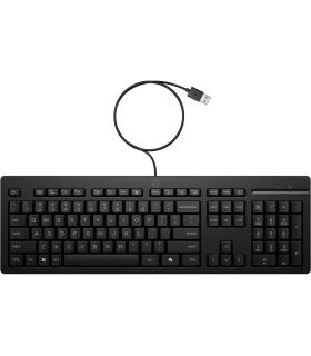 HP 125 Teclado USB G2 - Tecla Copilot IA - Patas Ajustables - Indicadores LED (Num/Caps) - Teclas de Embrague Tipo Plunger - Fab