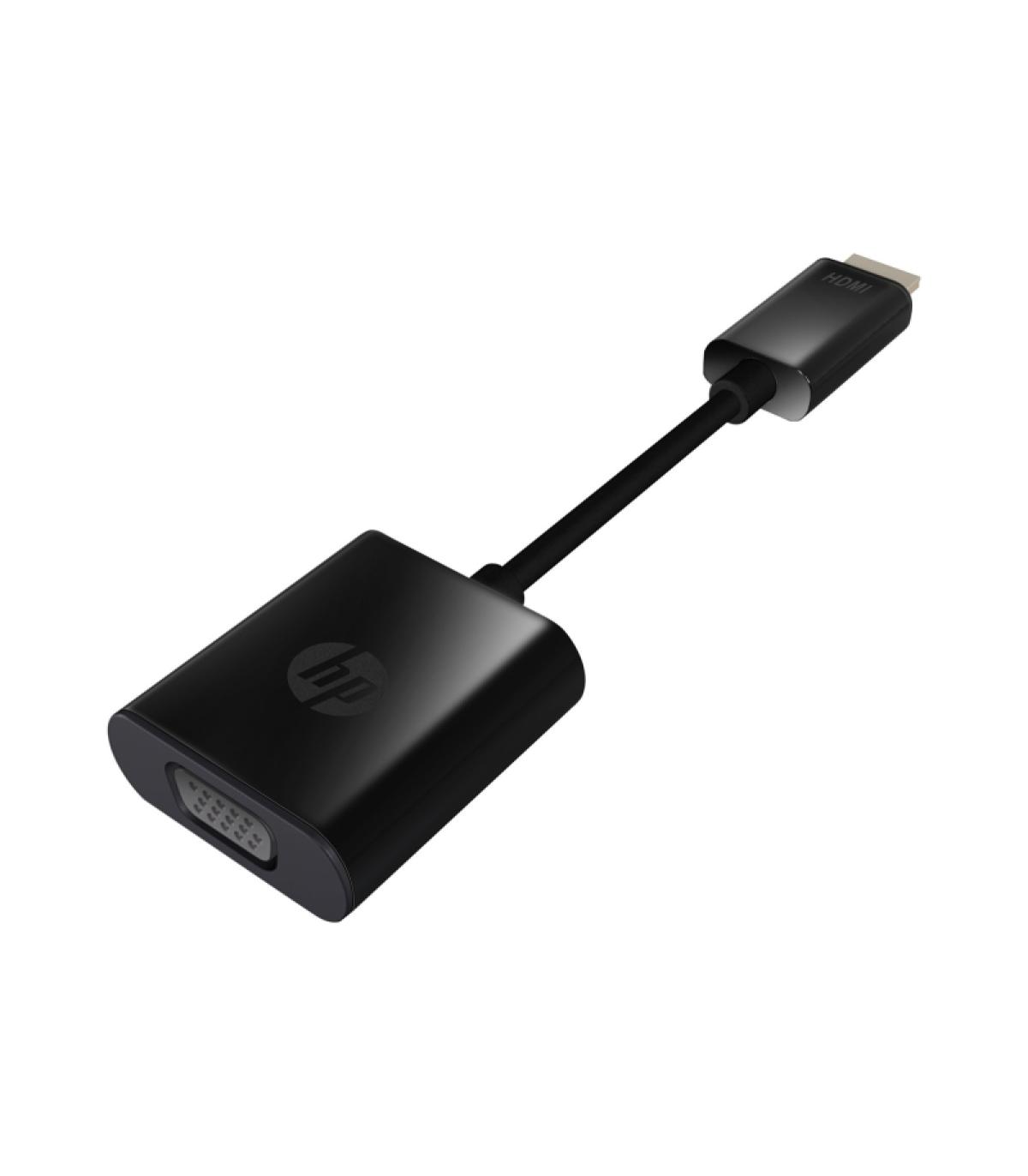 HP Adaptador HDMI a VGA - Soporta Resoluciones 720p y 1080p - Conector HDMI Macho a VGA Hembra - Diseño Compacto y Portátil - Co