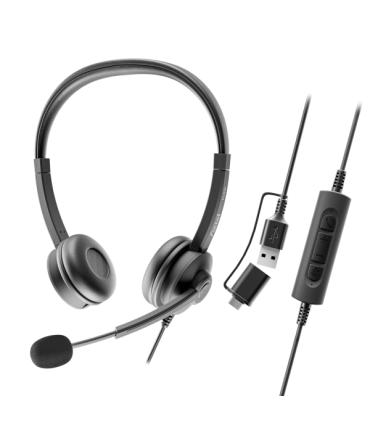 Axtel FLOW Auriculares con Microfono USB - Reduccion de Ruido - USB-A y USB-C