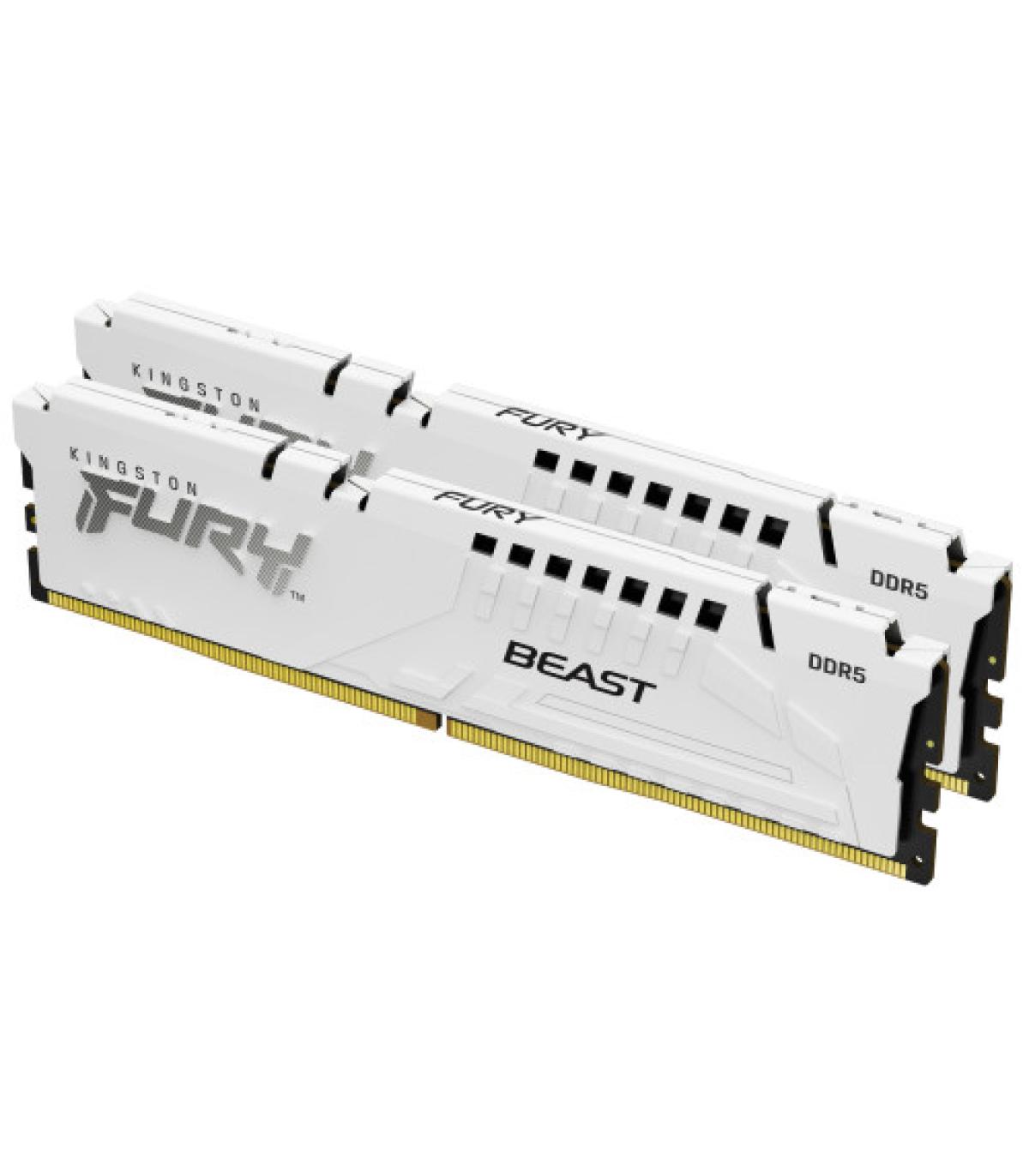 MEMORIA KINGSTON 32GB KIT2 6000MT/S DDR5 CL36 FURY BEAST WHITE EXPO - KF560C36BWE2K2-32