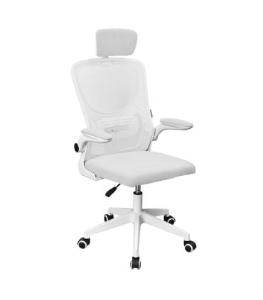 Mars Gaming MGC-ERGOPLUS Silla de Oficina Ergonomica - Reposacabezas, Soporte Lumbar y Reposabrazos Ajustable - Malla Transpirab