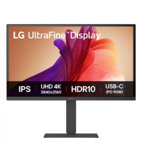 LG Monitor LED 27" IPS UHD 4K 60Hz HDR 10 - Respuesta 5ms - Ajustable en Altura, Inclinable y Giratorio - Altavoces 2 x 5W - 16: