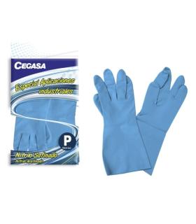 Cegasa Guantes de Nitrilo Talla P 6-6 1/2 - Especial Aplicaciones Industriales - Color Azul
