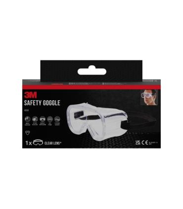 3M Classic Gafas de Seguridad - Ventilacion Indirecta - Lente Incolora - Uso Compatible con Gafas Graduadas - Goma Ajustable ..