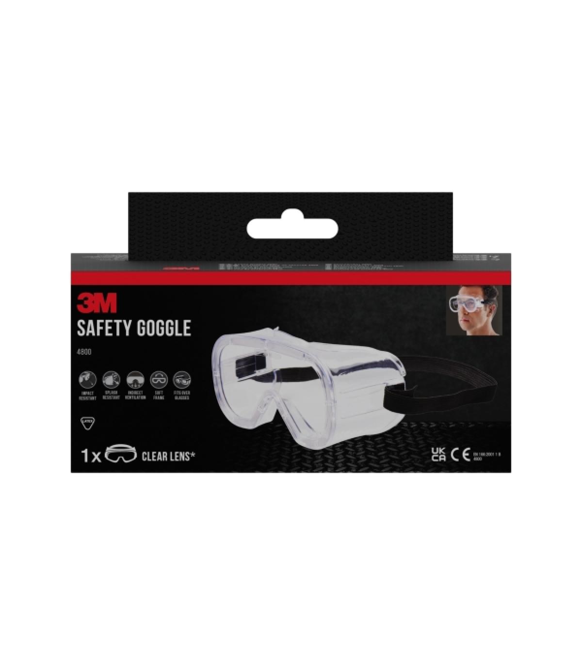3M Classic Gafas de Seguridad - Ventilacion Indirecta - Lente Incolora - Uso Compatible con Gafas Graduadas - Goma Ajustable ..