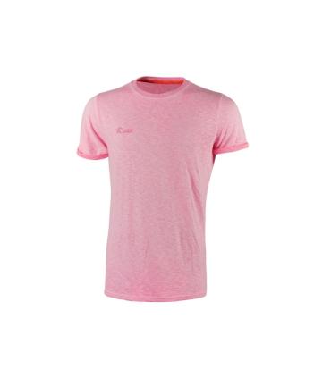 Upower Fluo Camiseta de Manga Corta - Talla 3XL - Algodon Flameado, Tejido Slub Cotton, Transpirable, Ajuste Slim-Fit, Cuello Re