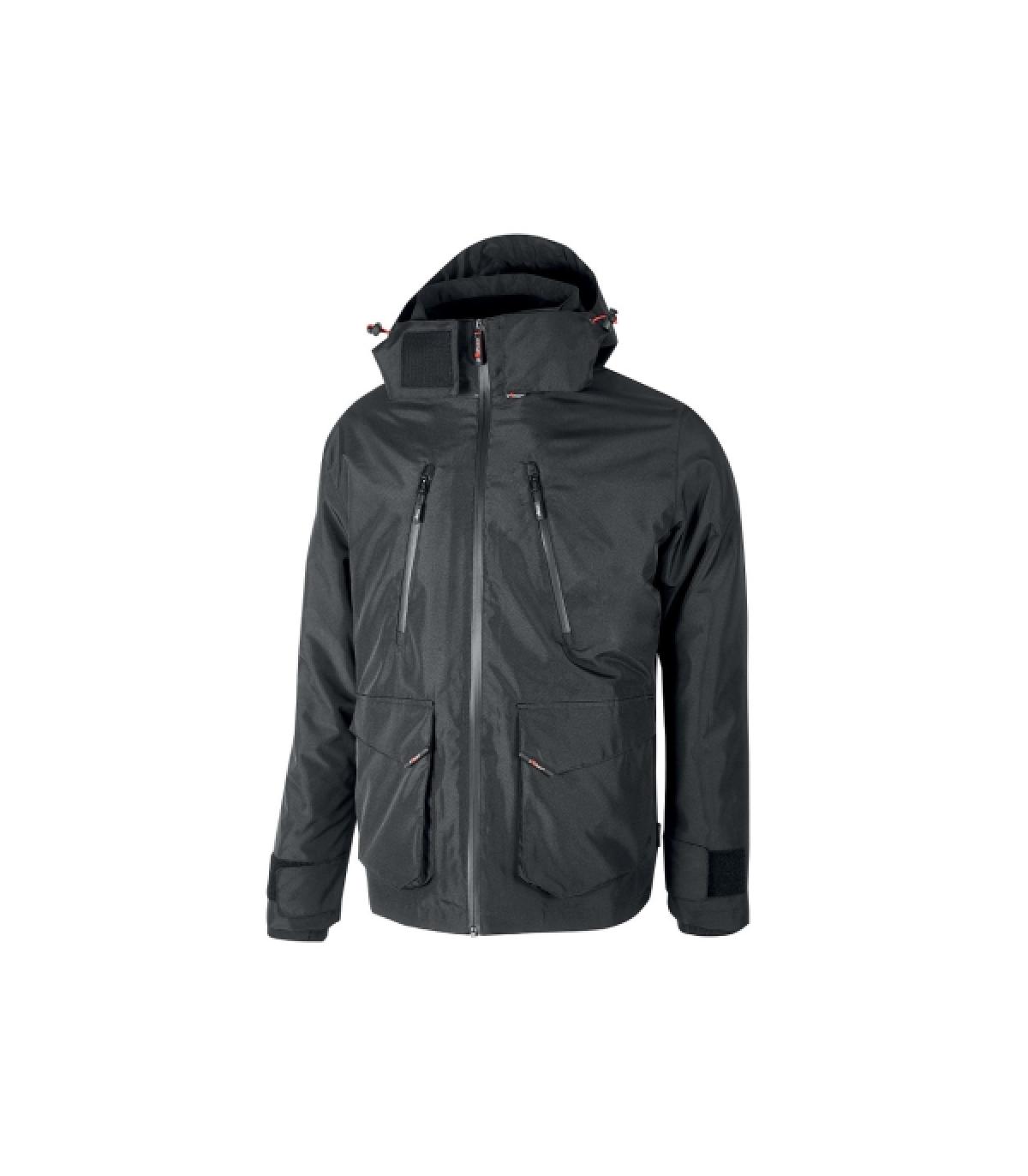 Upower Forex Parka Impermeable y Transpirable - Talla 2XL - Capucha Ajustable y Desmontable, Interior Termico con Mangas Desmont