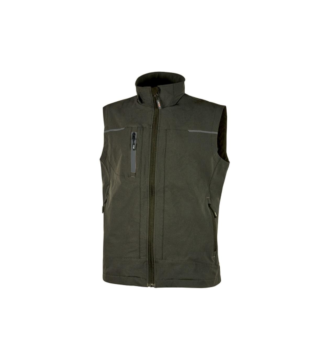 Upower Saturn Chaleco de Tela Resistente - Talla L - Suave, Repelente al Agua, Transpirable, Multiples Bolsillos, Detalles Refle