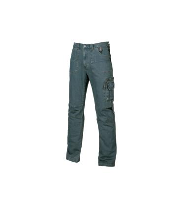 Upower Traffic Pantalon Jeans Stretch - Talla 48 - Bolsillos Delanteros Amplios, Bolsillo Lateral para Herramientas, Porta Telef