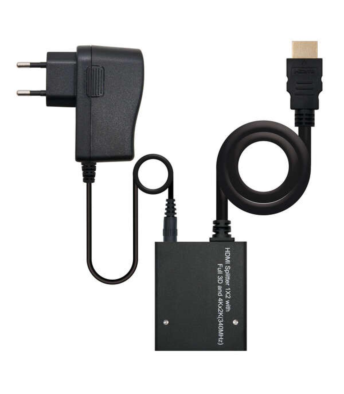 Nanocable Duplicador HDMI Alta Velocidad para 2 Dispositivos con Alimentacion
