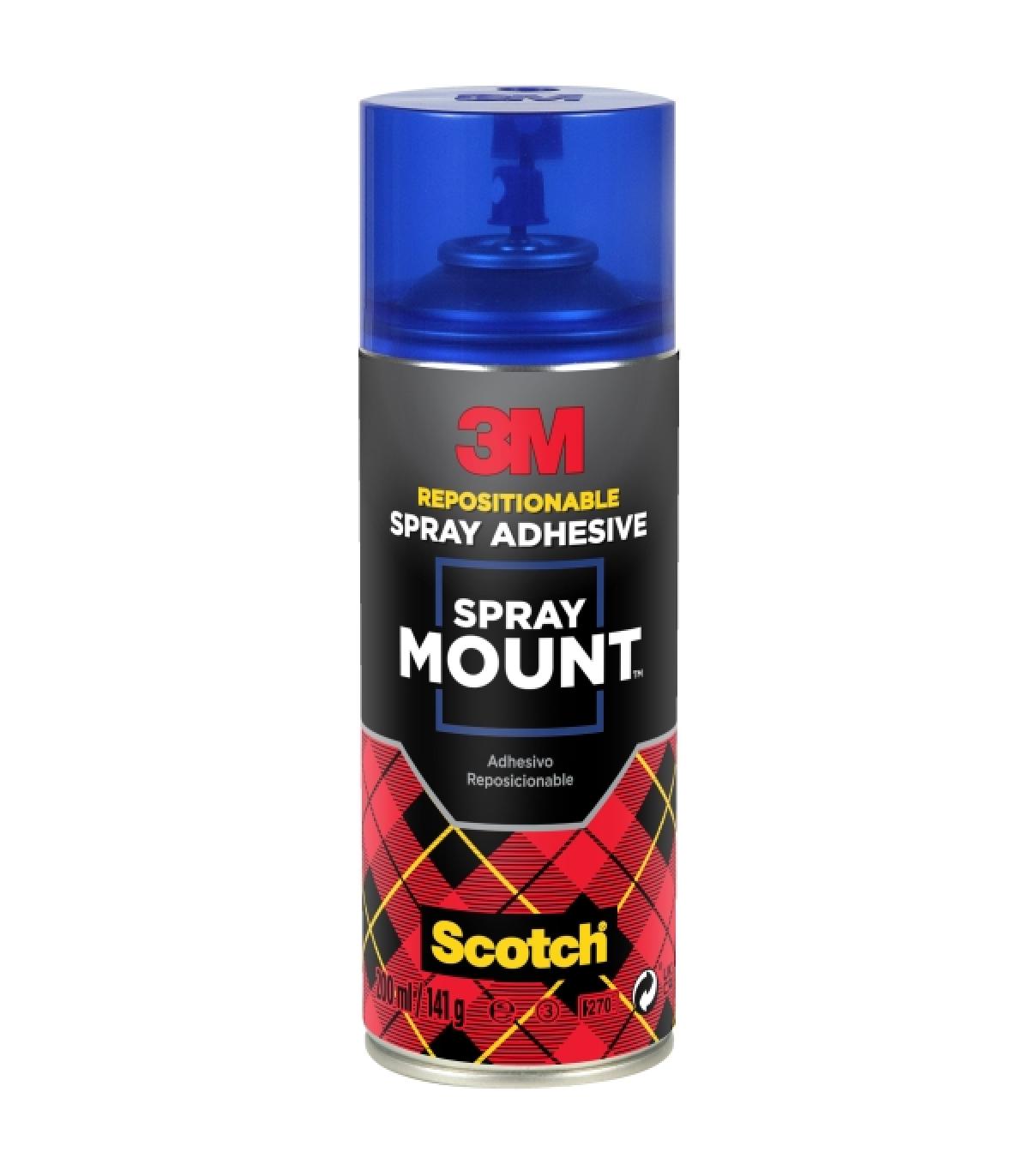 3M Spraymount Adhesivo en Spray 200ml - Permanente al Secado - Permite Reposicionar hasta Secado - Color Transparente