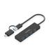 Aisens Hub USB 3.1 USB-A/USB-C - 4xUSB-A - 15cm - Color Negro