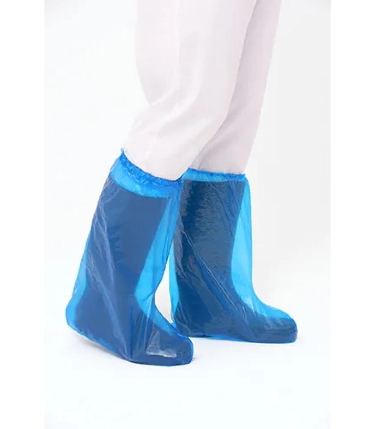 Santex Cubre Botas de Polietileno 40mic - Con Ajuste Elastico - Conforme (UE) 2016/425 - Color Azul Pack de 50