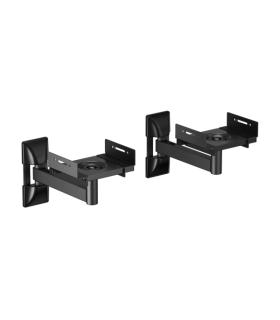 Aisens Pack Soporte Universal de Pared para Altavoces - Giratorio e Inclinable - Carga Max. 25Kg - Color Negro