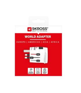 Skross Adaptador Universal de Viaje - Mas de 200 Paises - 250V, 6,3A - Color Blanco