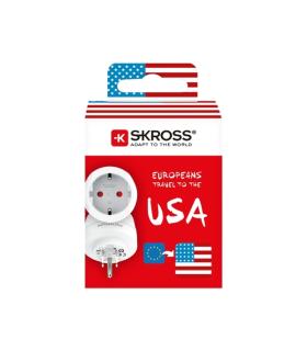 Skross Adaptador de Viaje de Europa a Estados Unidos - Color Blanco
