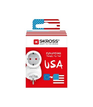 Skross Adaptador de Viaje de Europa a Estados Unidos - Color Blanco