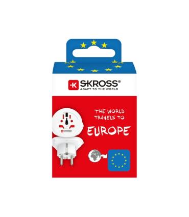 Skross Adaptador de Viaje del Mundo a Europa - Color Blanco