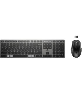 HP 725 Combo Teclado y Raton Inalambricos Multidispositivo Recargables - Bluetooth + 2.4GHz - 22 Teclas Programables - Tecla Cop