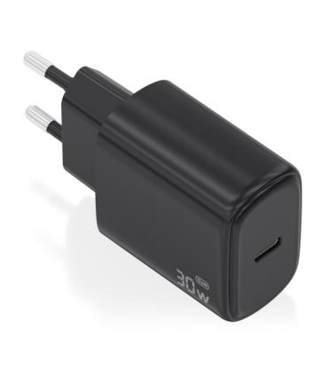 Aisens Cargador GaN 30W - 1xUSB-C PD3.0 - Tecnologia AI - Color Negro