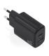 Aisens Cargador GaN 30W - 1xUSB-C PD3.0 QC4.0 - 1xUSB-A QC3.0 - Tecnologia AI - Color Negro