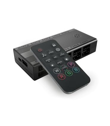 Mars Gaming MF-HUB Hub de Control PWN y ARGB - Control de la Velocidad e Iluminacion - Mando a Distancia - 80x40x17mm - Color Ne