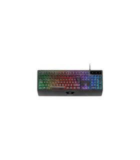 Mars Gaming MK124 Teclado Completo Hibrido H-Mech - Almohadilla Integrada - Disposicion Portuguesa QWERTY PT - Iluminacion FRGB.