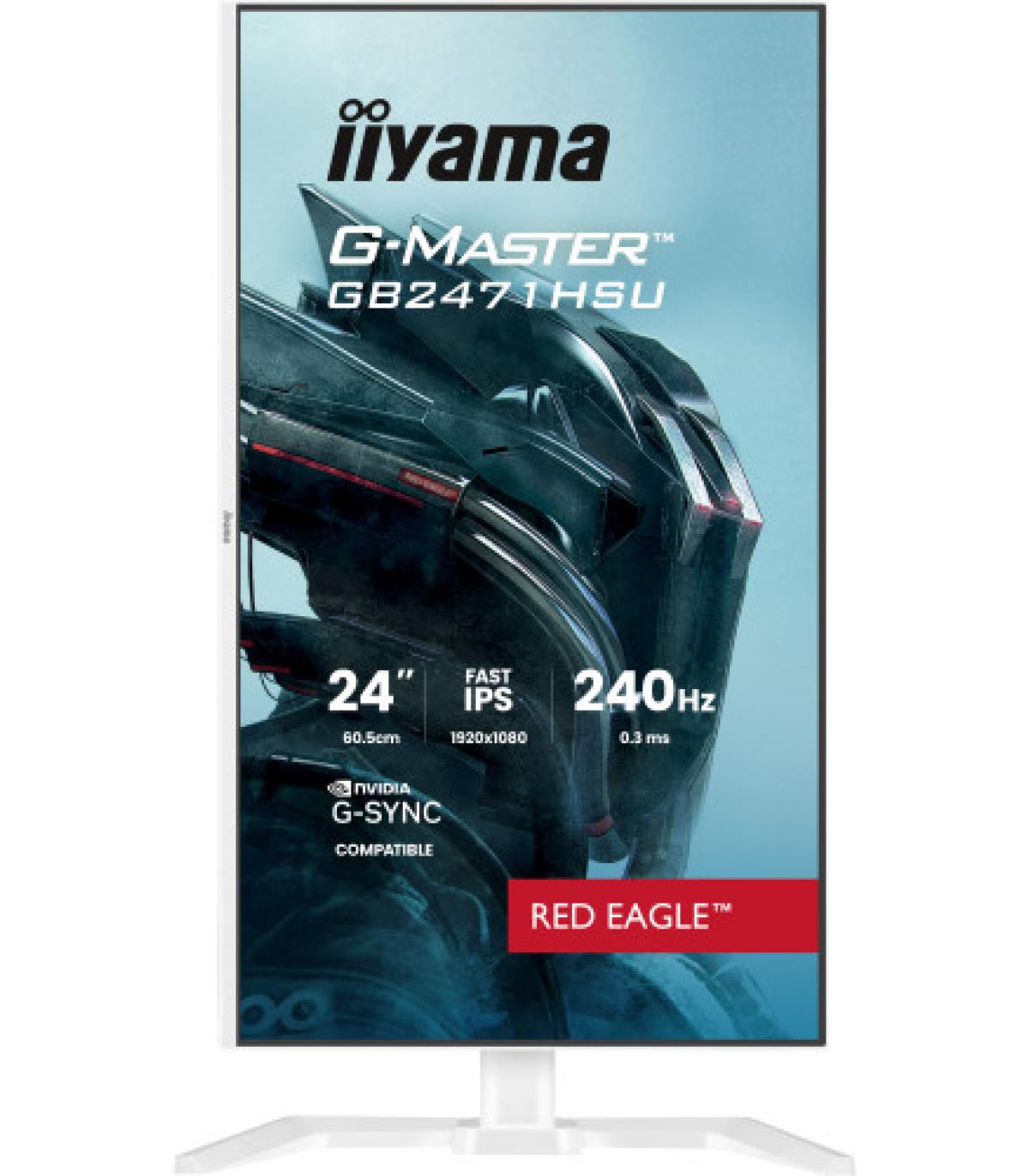 iiyama G-MASTER GB2471HSU-W1 pantalla para PC 60,5 cm (23.8") 1920 x 1080 Pixeles Blanco