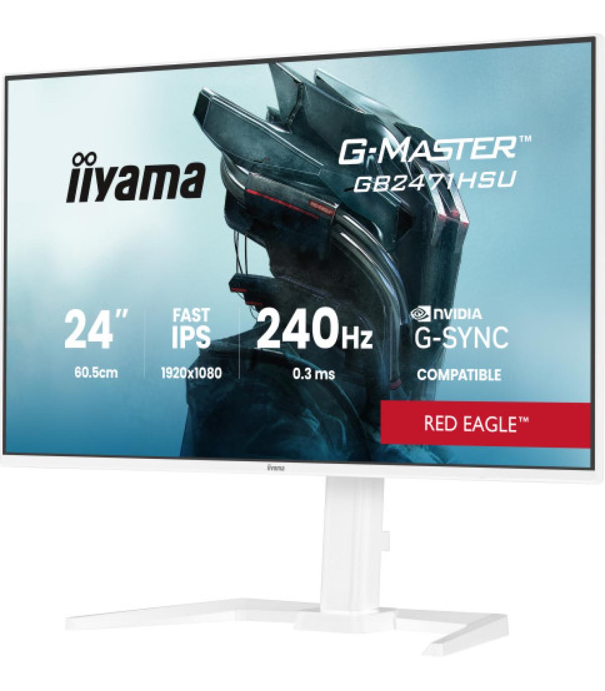 iiyama G-MASTER GB2471HSU-W1 pantalla para PC 60,5 cm (23.8") 1920 x 1080 Pixeles Blanco