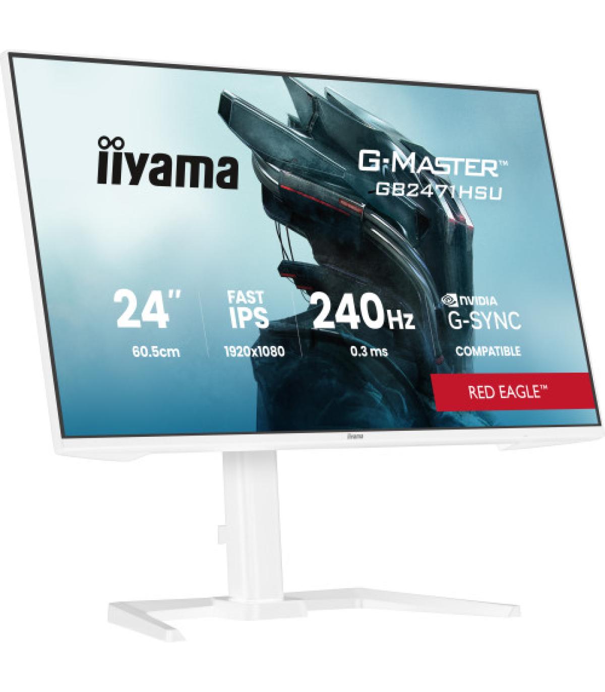 iiyama G-MASTER GB2471HSU-W1 pantalla para PC 60,5 cm (23.8") 1920 x 1080 Pixeles Blanco
