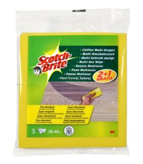 Scotch-Brite Pack de 3 Bayetas Multiusos - Promocion 2 + 1 Gratis - Color Amarillo