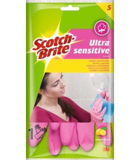 Scotch-Brite Ultra-Sensitive Guantes Multiuso - Talla S - Perfumados - Color Rosa