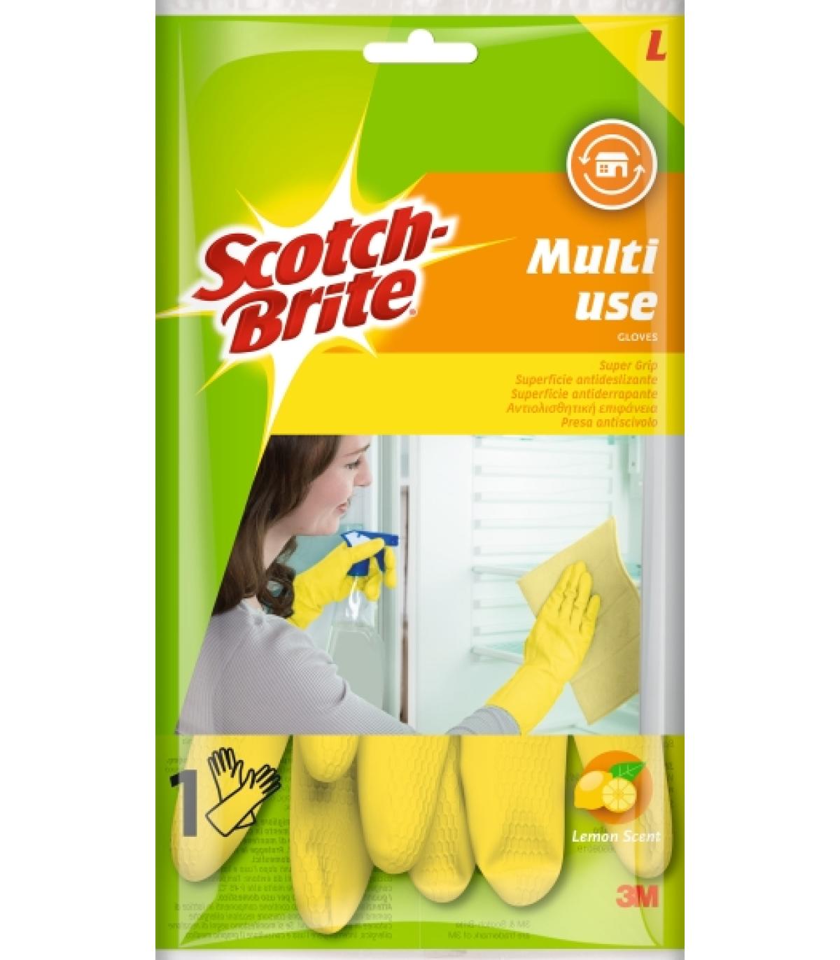 Scotch-Brite Pack de 2 Guantes Multiuso - Talla L - Color Amarillo