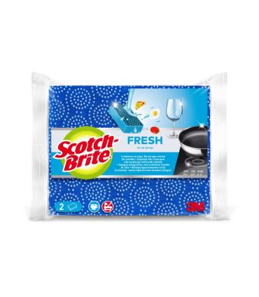 Scotch-Brite Fresh Pack de 2 Estropajos de Cocina - No Raya - Color Azul