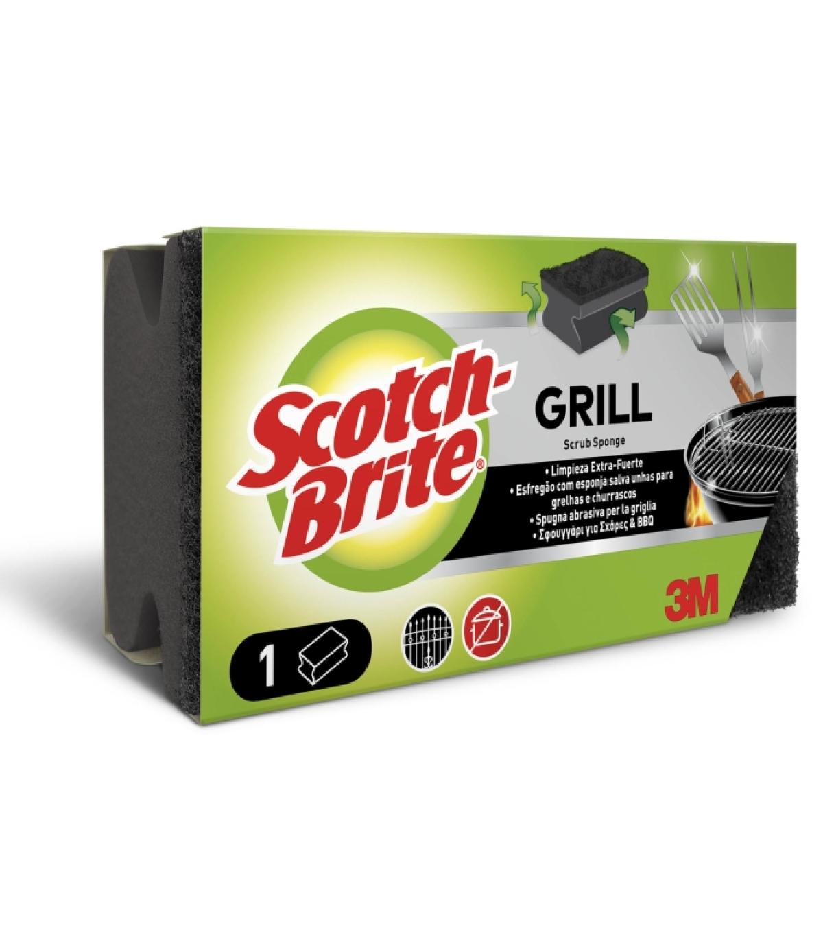 Scotch-Brite Estropajo para Parrillas - Proteccion para los Dedos - Color Negro