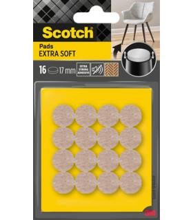 Scotch Pack de 16 Almohadillas de Fieltro - 17mm de Diametro - Extrasuaves - Color Beige