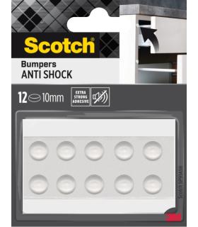 Scotch Topes Adhesivos para Muebles - Antichoque - Diametro de 10mm - Paquete de 12 - Color Transparente