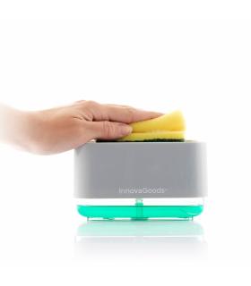 Innovagoods Pushoap Dispensador de Jabon 2 en 1 - Capacidad 330ml - ABS y Poliestireno - Multifuncion - Antibacteriano - Contene