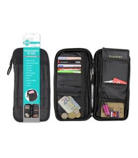 Lagart Portadocumentos de Viaje - Compartimentos para Tarjetas, Monedas, Pasaporte, Billetes etc... Color Negro