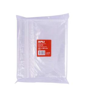 Apli Pack de 100 Bolsas de Auto Cierre 250 x 350 mm - Cierre Seguro - Aptas para Alimentos