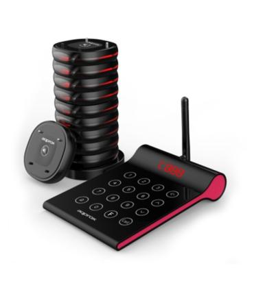 Approx Customer Caller Kit Avisador de Clientes - Base de Carga - 10 Unidades - 400m Alcance - Transmisor con Teclado Tactil ..