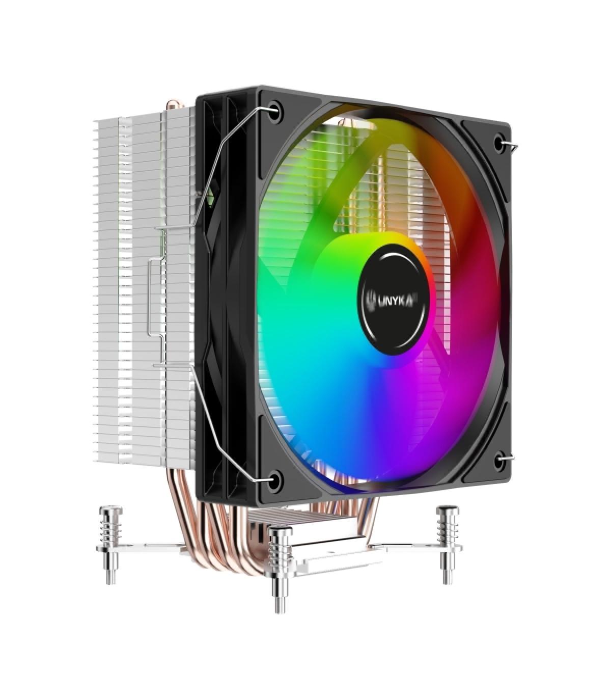 Unykach Unycool H41 ARGB Disipador CPU - Multisocket Universal - Ventilador 120mm - Iluminacion ARGB - Color Negro