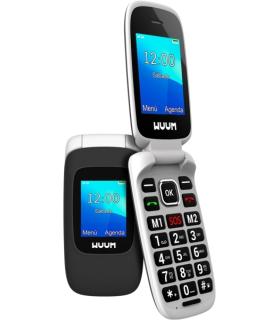 SPC Wuum Telefono de Tapa - Doble Pantalla 2.4" + 1.77" - Botones y Teclas Grandes - Diseño Ligero - Acceso Directo a Dos Contac