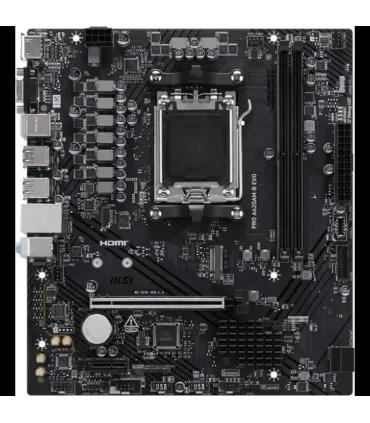 PLACA MSI PRO A620AM-G EVO WIFI,AMD,AM5,A620,2DDR5,128GB,DP+HDMI,2.5GBLAN+WIFI6E+BT5.3,4SATA6+2XM.2,7USB3.2,MATX