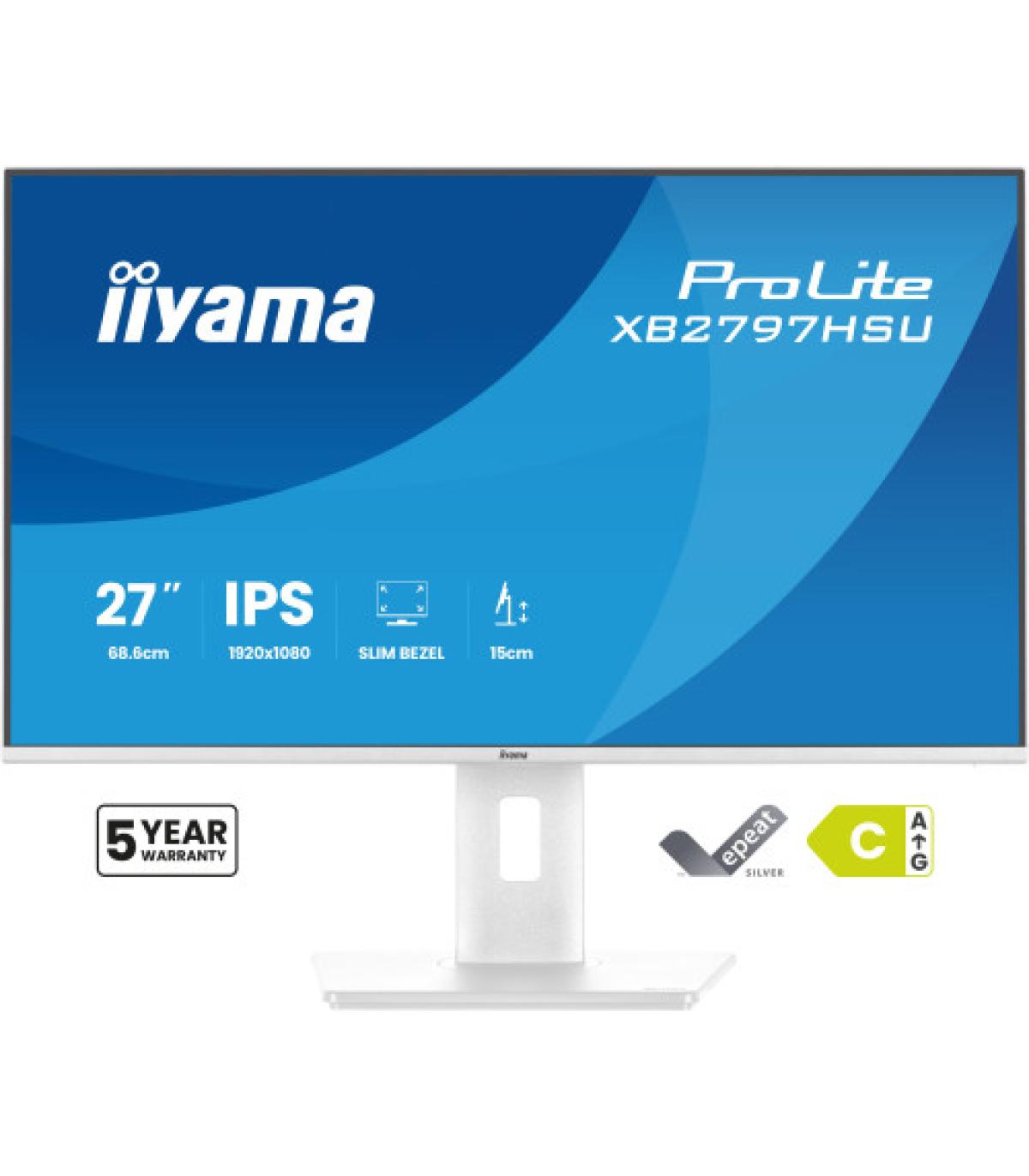 MONITOR IIYAMA PANTALLA PARA PC 68,6 CM (27") 1920 X 1080 PIXELES FULL HD LED PANEL IPS AJUSTABLE-WHITE VERSION