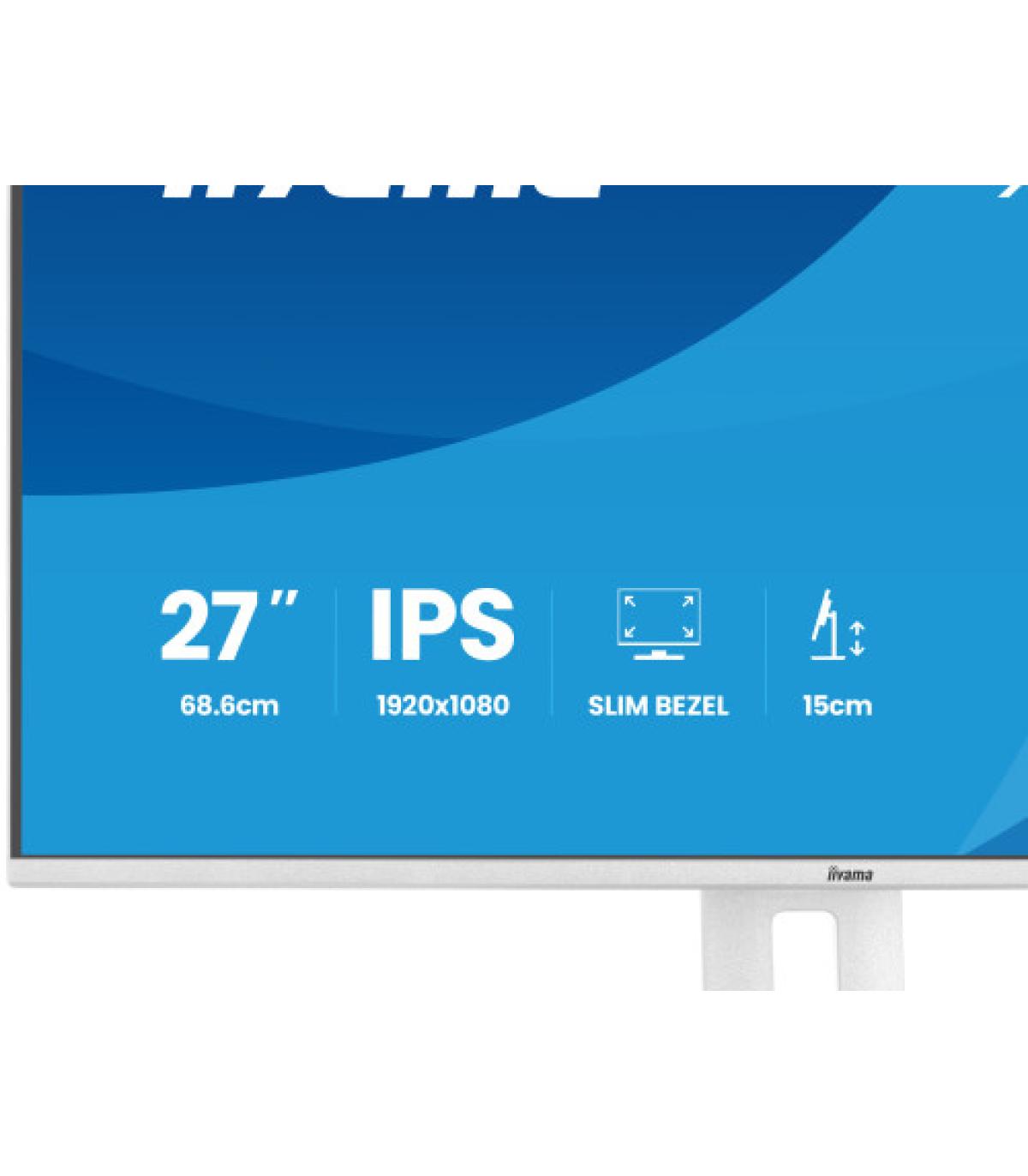 MONITOR IIYAMA PANTALLA PARA PC 68,6 CM (27") 1920 X 1080 PIXELES FULL HD LED PANEL IPS AJUSTABLE-WHITE VERSION