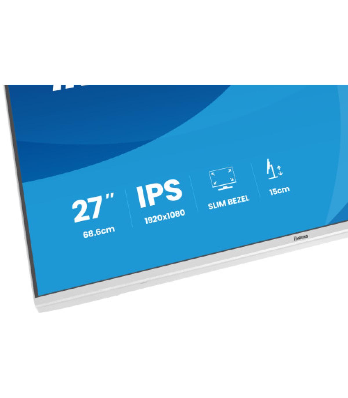 MONITOR IIYAMA PANTALLA PARA PC 68,6 CM (27") 1920 X 1080 PIXELES FULL HD LED PANEL IPS AJUSTABLE-WHITE VERSION