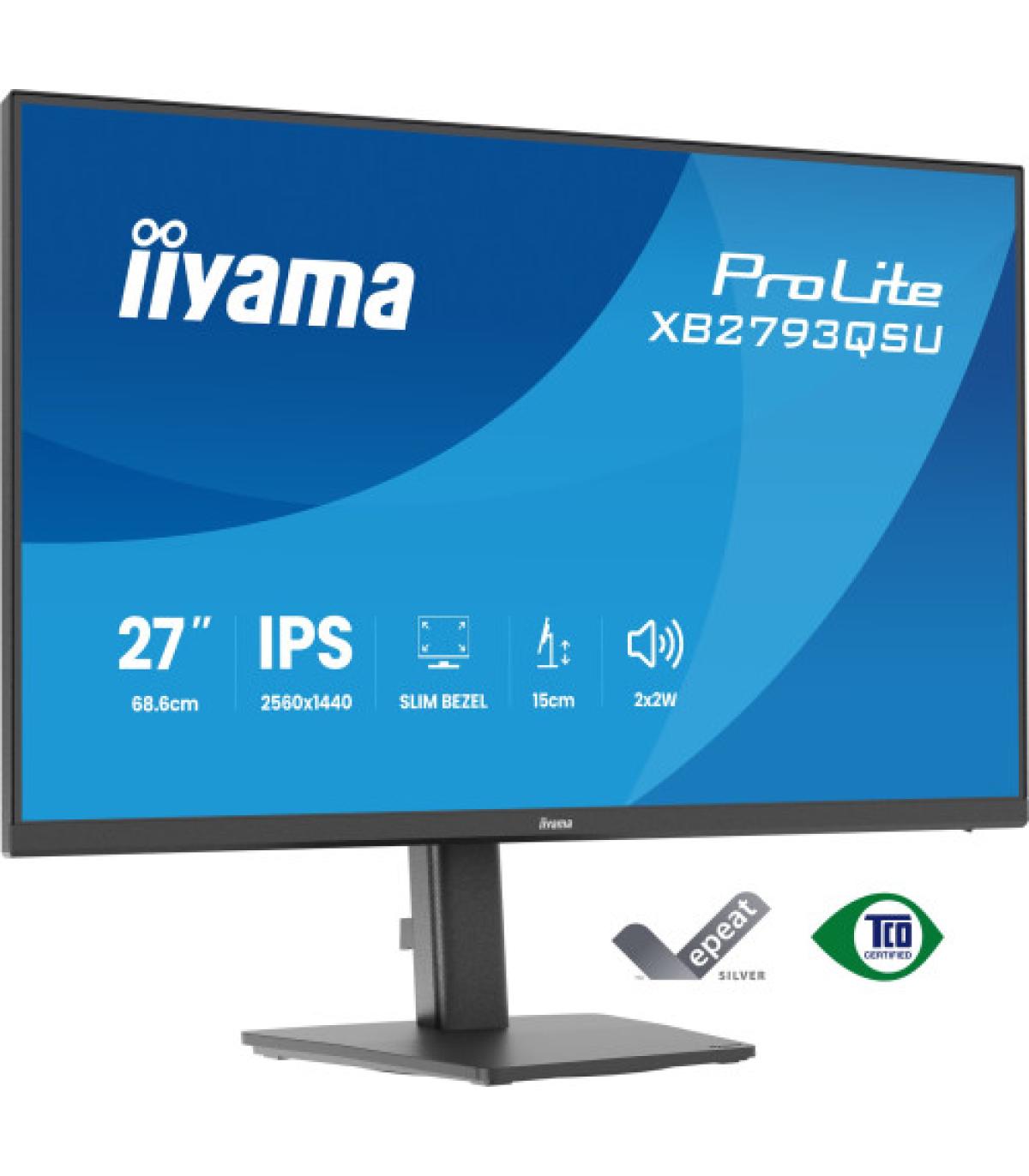 MONITOR IIYAMA 27" IPS, 4-SIDE SLIM BEZEL 2560X1440 @75HZ