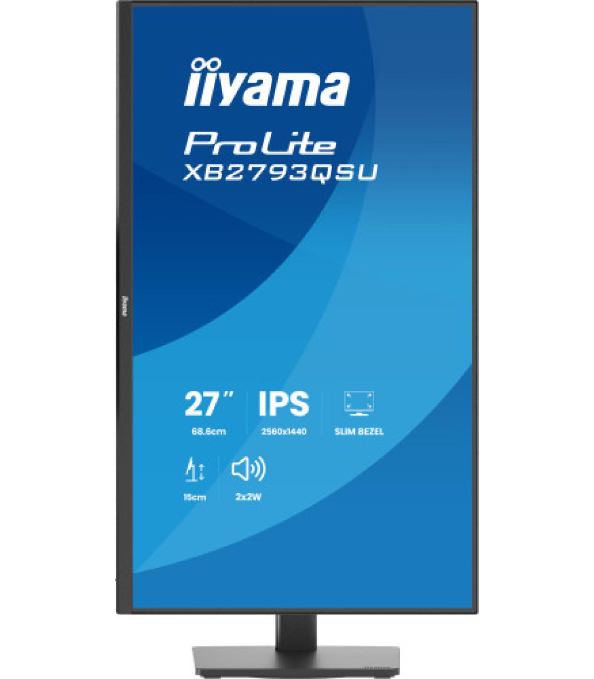 MONITOR IIYAMA 27" IPS, 4-SIDE SLIM BEZEL 2560X1440 @75HZ